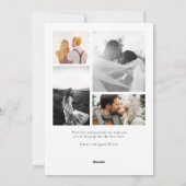 おしゃれでエレガントな結婚記念日の写真コラージュ シーズンカード (裏面)