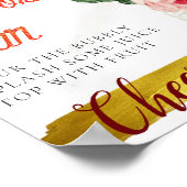 おしゃれでエレガントな花のエレガントミモザバーの看板 ポスター (角)