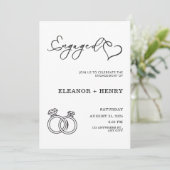 おしゃれでエレガントな黒と白のミニマリスト 招待状 (スタンド正面)