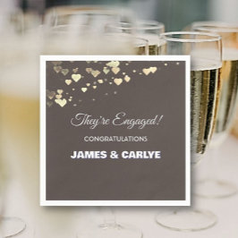 おしゃれでオリジナルのエンゲージメントおめでとう スタンダードカクテルナプキン