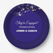 おしゃれでオリジナルのエンゲージメントおめでとう ペーパープレート (正面)