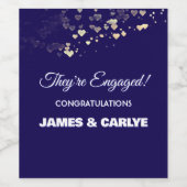 おしゃれでオリジナルの婚約おめでとう ワインラベル (シングルラベル)