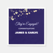 おしゃれでオーダーメイドのエンゲージメントおめでとう スタンダードカクテルナプキン (正面)