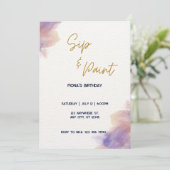 おしゃれでカスタマイズ可能な絵を描きながら飲むパーティー 招待状 (スタンド正面)