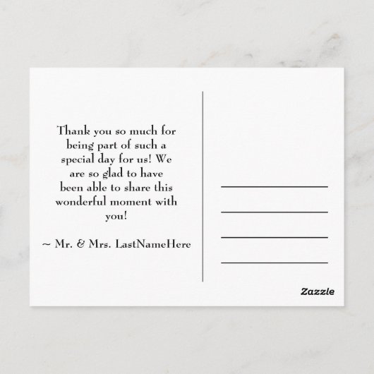 おしゃれでカスタマイズ可能な「感謝の気持ちを込めて」ポストカード ポストカード (裏面)