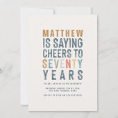 おしゃれでカラフルなお祝いメッセージ 70歳の誕生日 (正面)