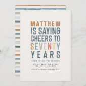 おしゃれでカラフルなお祝いメッセージ 70歳の誕生日 (正面/裏面)