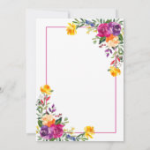 おしゃれでカラフルなお花のタイポグラフィーを使った60歳の誕生日 招待状 (裏面)