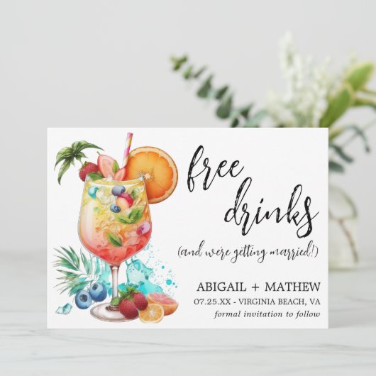 おしゃれでカラフルなトロピカルドリンクのトレンド写真 ウェディングカクテル セーブザデート (スタンド正面)