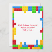 おしゃれでカラフルなブロック 7歳の誕生日パーティー 招待状 (裏面)