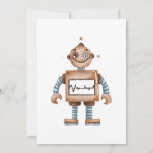 おしゃれでカラフルなロボット男子誕生日パーティー 招待状 (裏面)