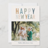 おしゃれでカラフルな写真の年賀状 (正面)