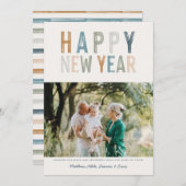 おしゃれでカラフルな写真の年賀状 (正面/裏面)