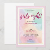 おしゃれでカラフルな独身最後の夜の招待状 招待状 (正面/裏面)