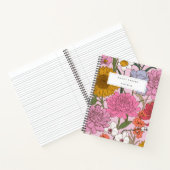 おしゃれでカラフルな花の植物的なモダンな花 ノートブック (内部)