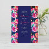 おしゃれでカラフルな花の結婚式招待状 招待状 (スタンド正面)