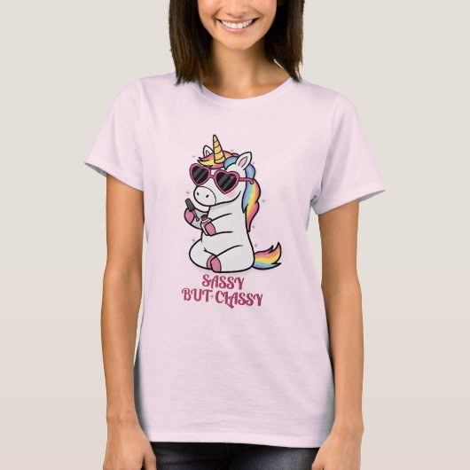 おしゃれでクールなグラマーユニコーン Tシャツ (正面)