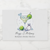 おしゃれでゴージャスなマルガリータとマトリモニー ブライダルシャワー スパークリングワインラベル (シングルラベル)