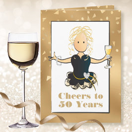 おしゃれでサバサバした彼女の50歳の誕生日カード カード