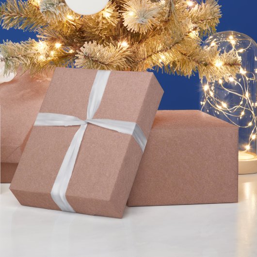 おしゃれでシンプルなメタリック調のローズゴールド ラッピングペーパー (クリスマス)