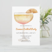おしゃれでシンプルなモダンサマーカクテルパーティー 招待状 (スタンド正面)