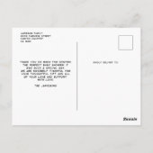 おしゃれでシンプルなモダン カスタム フォト ベビー シャワー ポストカード (裏面)