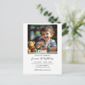 おしゃれでシンプルな写真入り誕生日ポストカード ポストカード (スタンド正面)