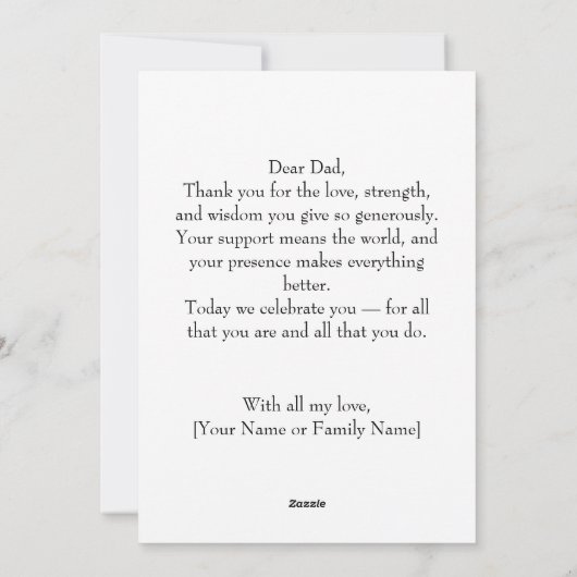 おしゃれでシンプルな父の日カード 3枚のカスタム写真 シーズンカード (裏面)