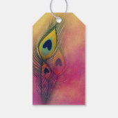 おしゃれでスタイリッシュなクジャクの羽根の感謝メッセージ ギフトタグ (裏面)