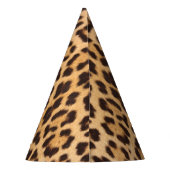 おしゃれでスタイリッシュなヒョウ柄のワイルド動物園誕生日 パーティーハット (裏面)