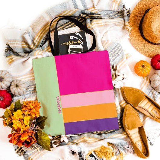 おしゃれでスタイリッシュなモダンなカラフルなパターン テーマ トートバッグ