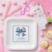 おしゃれでスタイリッシュなリボン 卒業パーティー ペーパープレート (パーティー)