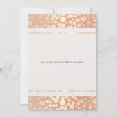 おしゃれでスタイリッシュな偽のゴールド箔の円とピンクのリネン 招待状 (裏面)