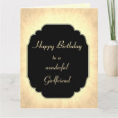 おしゃれでスタイリッシュな 誕生日彼女 カード (正面)