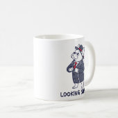 おしゃれでダンディなフレンチブルドッグの面白いコーヒーMサイズ コーヒーマグカップ (正面右)
