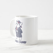 おしゃれでダンディなフレンチブルドッグの面白いコーヒーMサイズ コーヒーマグカップ (正面左)