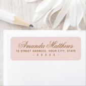 おしゃれでトレンディなバラ色のカリグラフィー住所ラベル ラベル (インサイチュ)