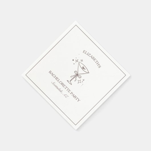 おしゃれでトレンディな楽しみ エスプレッソマティーニ独身最後の夜 スタンダードカクテルナプキン (角)