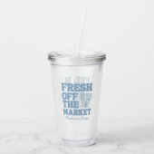 おしゃれでフレッシュなブルーの花嫁シャワーギフト アクリルタンブラー (裏面)