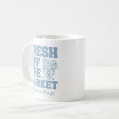 おしゃれでフレッシュなブルーの花嫁シャワーギフト コーヒーマグカップ (正面左)