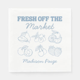 おしゃれでフレッシュな市場ブルーのブライダルシャワー スタンダードランチョンナプキン