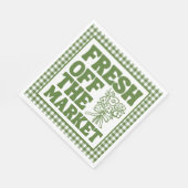 おしゃれでフレッシュな市場風グリーンのブライダルシャワー スタンダードランチョンナプキン (角)