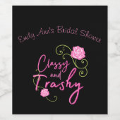 おしゃれでポップなピンクのローズ パーソナライズ ワインラベル (シングルラベル)