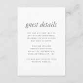 おしゃれでミニマルなブルーの結婚式のゲスト詳細 エンクロージャーカード (正面)