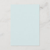 おしゃれでミニマルなブルーの結婚式のゲスト詳細 エンクロージャーカード (裏面)