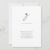 おしゃれでモダンなアルファベット順 席札 Z (正面)