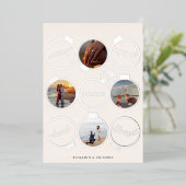 おしゃれでモダンなエンゲージメント オーナメント フォト 箔シーズンカード (立ち正面)