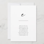 おしゃれでモダンなスクリプトアルファベット シーティングチャート E (正面)