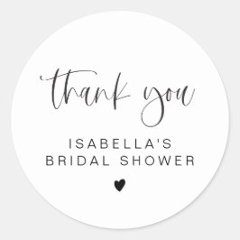 おしゃれでモダンなミニマル ブライダルシャワー 感謝の気持ち ラウンドシール