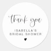 おしゃれでモダンなミニマル ブライダルシャワー 感謝を伝える ラウンドシール (正面)